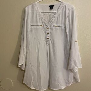 Rue 21 White Flowy Blouse L Like New